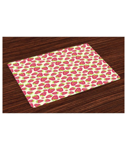 Strawberry Place Mats  Set of 4