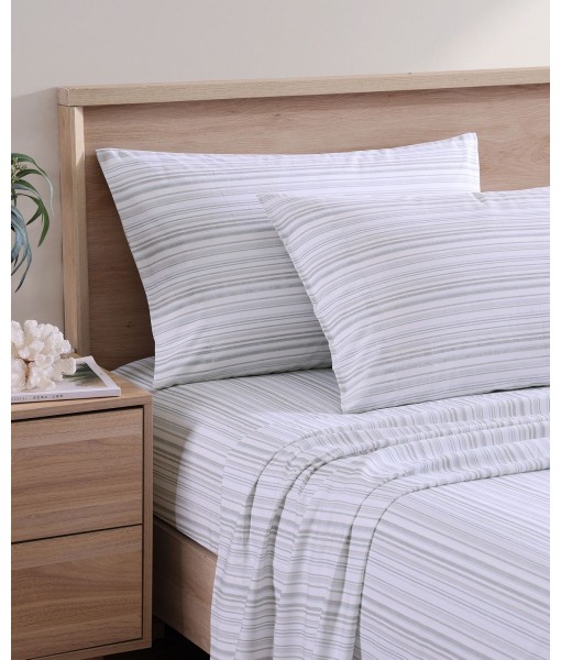 ! Kahanu Stripe Cotton Percale Under 300-Thread Count 4 Piece King Sheet Set