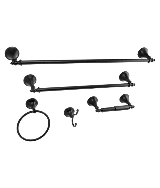 Naples 18-Inch and 24-Inch Towel Bar Bathroom Accessory Set in Black