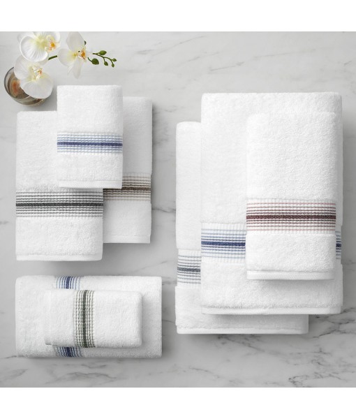 White Turkish Luxury Striped Hand Towels for Bathroom 600 GSM  18x32 in.  4-Pack   Super Soft Absorbent Hand Towels