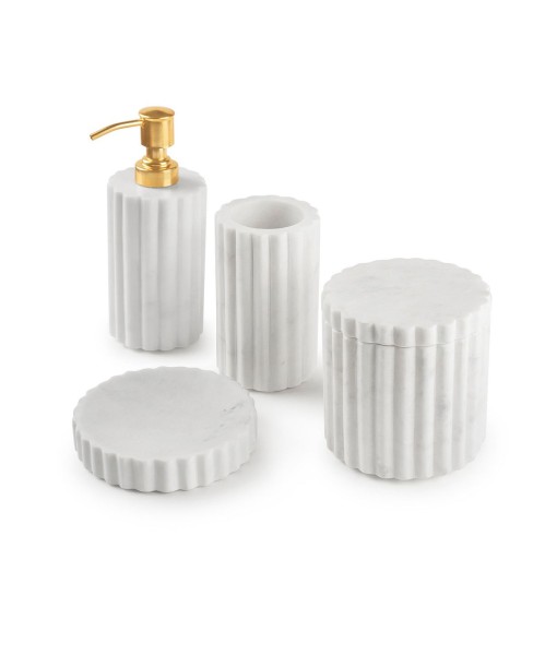 Roksana White Marble Bath Accessories  Set of 4