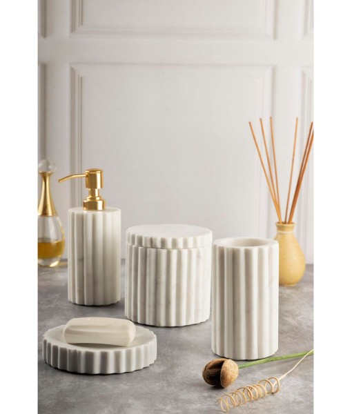 Roksana White Marble Bath Accessories  Set of 4